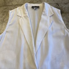 画像5: WHITE COLOR DESIGN POCKET OVER VEST / Ladies L (5)