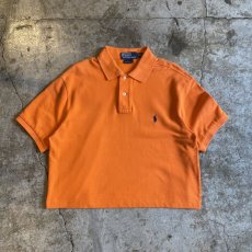 画像1: 【RALPH LAUREN】ORANGE COLOR SHORT DESIGN S/S POLO SHIRT / Ladies M (1)