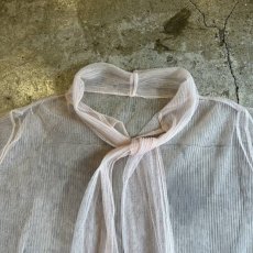 画像8: PALE TONE FRONT TIE DESIGN TULLE SHEER L/S TOPS / Ladies XL (8)