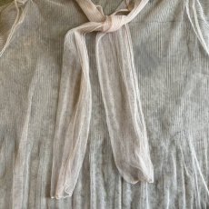 画像10: PALE TONE FRONT TIE DESIGN TULLE SHEER L/S TOPS / Ladies XL (10)