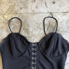 画像7: BLACK COLOR FRONT HOOK DESIGN BUSTIER / Ladies S(37)  (7)