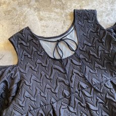 画像10: SHOULDER OFF BLACK COLOR DESIGN L/S TOPS / Ladies M (10)