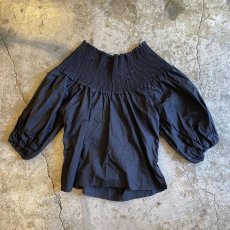 画像2: STRETCH CROSS DESIGN BLACK COLOR TOPS / Ladies M (2)