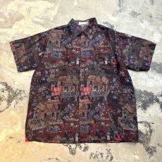 画像1: HUMAN LIFE PATTERN SILK S/S SHIRT / Mens L (1)