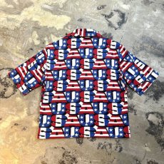 画像2: 70's USA STARS & STRIPES PATTERN S/S SHIRT / Mens M (2)