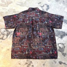 画像2: HUMAN LIFE PATTERN SILK S/S SHIRT / Mens L (2)