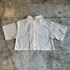 画像2: MESH PATTERN SHORT DESIGN S/S SHIRT / Ladies M (2)