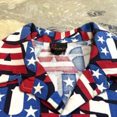 画像10: 70's USA STARS & STRIPES PATTERN S/S SHIRT / Mens M (10)