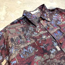 画像3: HUMAN LIFE PATTERN SILK S/S SHIRT / Mens L (3)