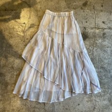 画像2: PALE TONE TIE DYE PATTERN ASYMMETRY TIERED SKIRT / W25~W26 (2)