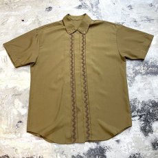 画像1: STRIPE EMBROIDERY FRONT FLAP S/S SHIRT / Mens M (1)