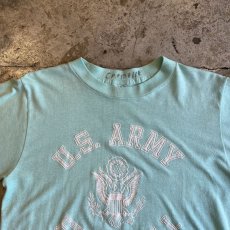 画像7: 80's PALE TONE FRONT FLOCKY PRINTED DESIGN S/S TEE / Ladies M / MADE IN USA  (7)