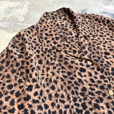 画像3: LEOPARD PATTERN OPEN COLLAR S/S SHIRT / Mens M (3)