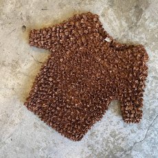 画像4: BROWN COLOR POPCORN DESIGN S/S TOPS / Ladies M~L (4)