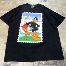 画像1: 90's "DAFFY DUCK" STAMP PRINTED S/S TEE / Mens L (1)