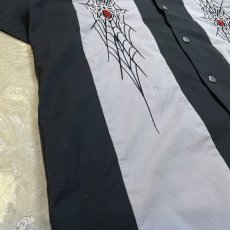 画像5: SPIDER EMBROIDERY OPEN COLLAR S/S SHIRT / Mens L (5)