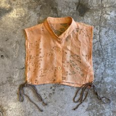 画像1: DESIGN SHEER COLOR SHORT DESIGN COLLAR VEST / Ladies M (1)