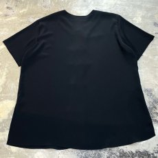 画像2: BLACK CHINA BUTTON NO COLLAR S/S SHIRT / Mens L (2)