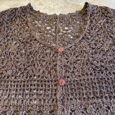 画像5: ART PATTERN CROCHET DESIGN VEST / Ladies M (5)