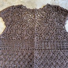 画像11: ART PATTERN CROCHET DESIGN VEST / Ladies M (11)