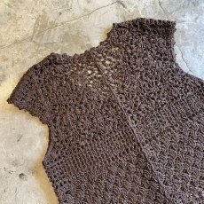 画像10: ART PATTERN CROCHET DESIGN VEST / Ladies M (10)