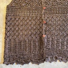 画像9: ART PATTERN CROCHET DESIGN VEST / Ladies M (9)