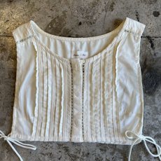 画像5: FRONT PLEATS SIDE RIBBON DESIGN SHORT VEST / Ladies XS(36) (5)