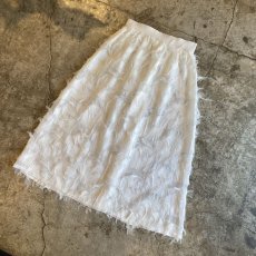 画像4: WHITE COLOR FEATHER FRINGE DESIGN SHEER SKIRT / W24~W29 (4)