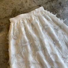 画像3: WHITE COLOR FEATHER FRINGE DESIGN SHEER SKIRT / W24~W29 (3)