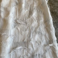 画像7: WHITE COLOR FEATHER FRINGE DESIGN SHEER SKIRT / W24~W29 (7)