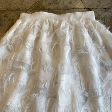 画像6: WHITE COLOR FEATHER FRINGE DESIGN SHEER SKIRT / W24~W29 (6)