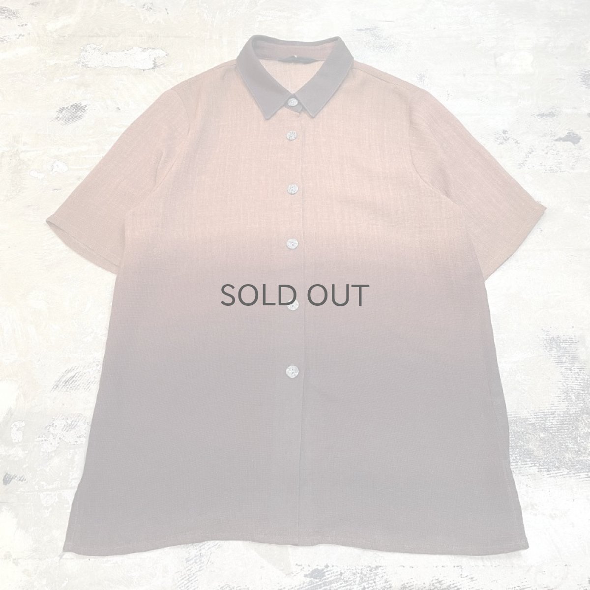 画像1: BOTH SIDE BROWN GRADATION COLOR S/S SHIRT / Mens M (1)