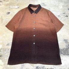 画像1: BOTH SIDE BROWN GRADATION COLOR S/S SHIRT / Mens M (1)