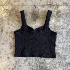 画像2: BLACK COLOR EMBOSS DESIGN BUSTIER / Ladies S~M (2)