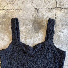 画像6: BLACK COLOR EMBOSS DESIGN BUSTIER / Ladies S~M (6)