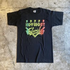 画像1: 80's "KEY WEST" PUFF LOGO PRINTED S/S TEE / Ladies M / MADE IN USA (1)