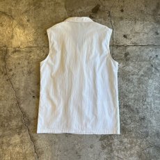 画像2: WHITE COLOR DOUBLE DESIGN OVER VEST / Ladies L(38) (2)