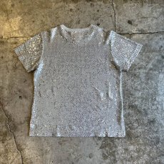 画像2: ALL OVER SILVER COLOR SEQUIN DESIGN S/S TOPS / Ladies M(S) / MADE IN USA (2)