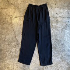 画像2: BLACK COLOR ELASTIC BACK WAIST SLACKS PANTS / W27~W30 / MADE IN USA (2)