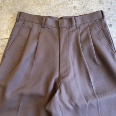 画像6: BROWN COLOR TUCK DESIGN SLACKS PANTS / W31 (6)