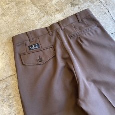 画像9: BROWN COLOR TUCK DESIGN SLACKS PANTS / W31 (9)