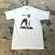 画像1: 80's "BOXER" DOG PRINTED S/S TEE / Mens L / MADE IN USA (1)