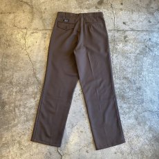 画像2: BROWN COLOR TUCK DESIGN SLACKS PANTS / W31 (2)