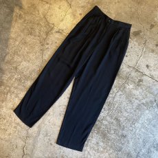 画像4: BLACK COLOR ELASTIC BACK WAIST SLACKS PANTS / W27~W30 / MADE IN USA (4)