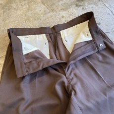 画像7: BROWN COLOR TUCK DESIGN SLACKS PANTS / W31 (7)