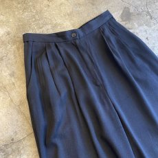 画像3: BLACK COLOR ELASTIC BACK WAIST SLACKS PANTS / W27~W30 / MADE IN USA (3)