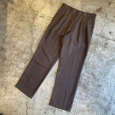 画像4: BROWN COLOR TUCK DESIGN SLACKS PANTS / W31 (4)