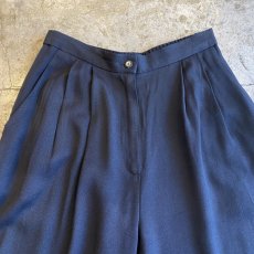 画像6: BLACK COLOR ELASTIC BACK WAIST SLACKS PANTS / W27~W30 / MADE IN USA (6)