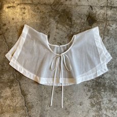 画像1: WHITE COLOR SHEER DESIGN COLLAR / Ladies M (1)