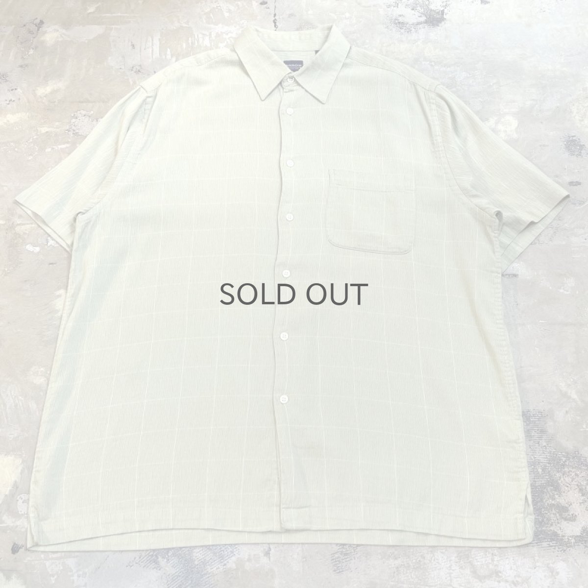 画像1: ALL OVER CHECK PATTERN LIGHT GREEN S/S SHIRT / Mens L (1)